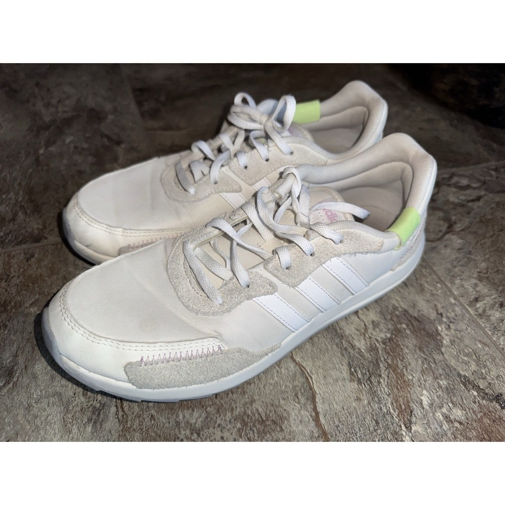 Adidas Womens Retrorun FY6494 White Beige Running Shoes Sneakers -‎ Size 9.5